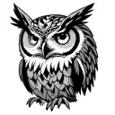 Native American Owl tattoo design idea