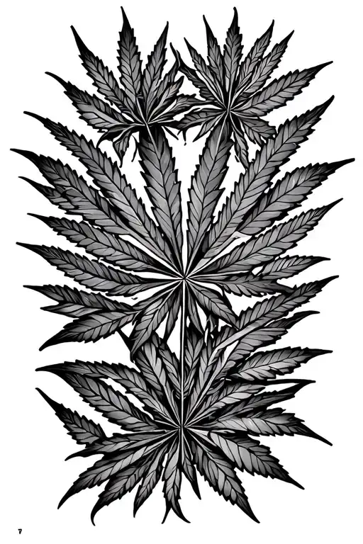 "why be sad, when you can just be gone" weed leaf intertwined tattoo design idea