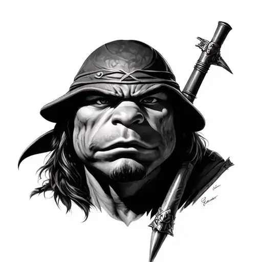 realistic Leonardo tmnt full tattoo design idea