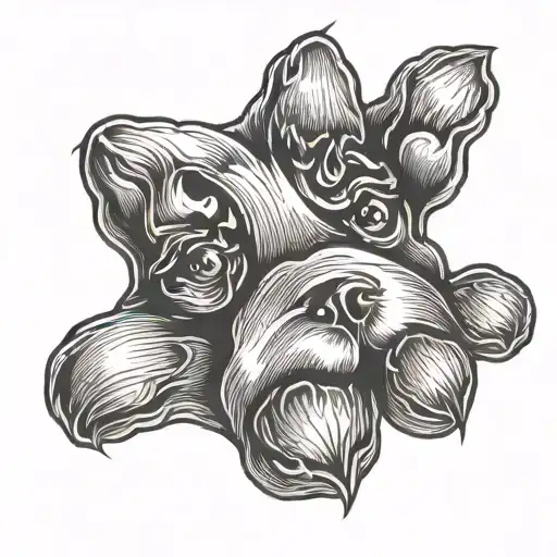 black lab dog paw tattoo design idea