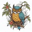 I never saw a wild thing sorry for itself bird branch  tattoo design idea