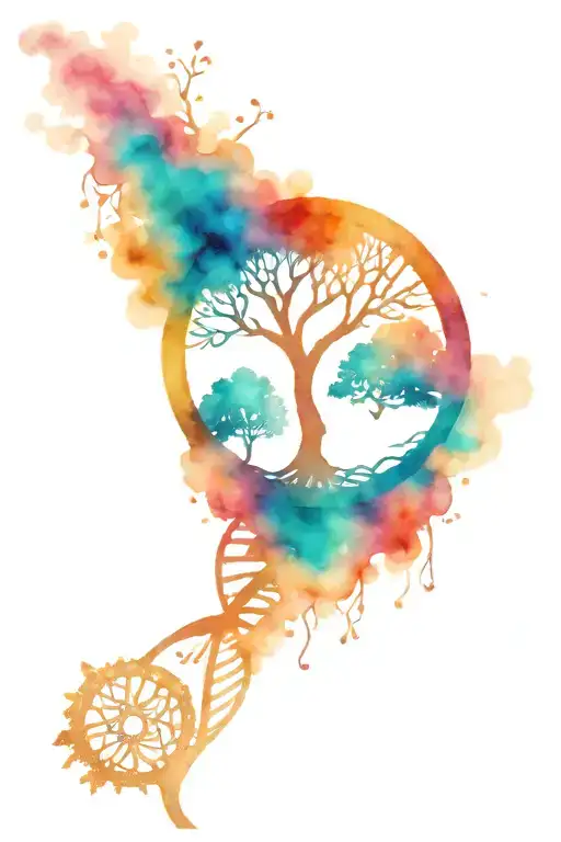 Tree of Life with DNA tattoo design idea