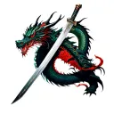 Samurai Sword Dragon Slayer tattoo design idea