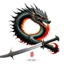 Samurai Sword Dragon Slayer tattoo design idea