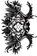 symmetric along vertical axis tattoo design idea