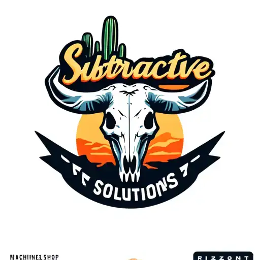 "Subtractive Solutions" "Subtractive Solutions" "Subtractive Solutions" Logo for a machine shop based in Arizona using the outline of the state line, a cow skull cactus. tattoo design idea