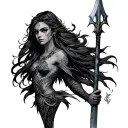 minerva with spear tattoo design idea