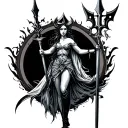 minerva with spear tattoo design idea