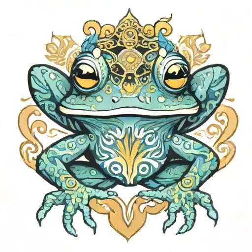 kambo frog shaman psychedelic tattoo design idea