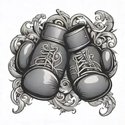 fantasy boxing gloves tattoo design idea