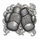 fantasy boxing gloves tattoo design idea