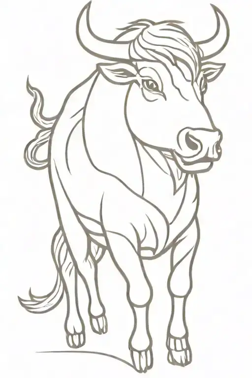fire ox tattoo design idea