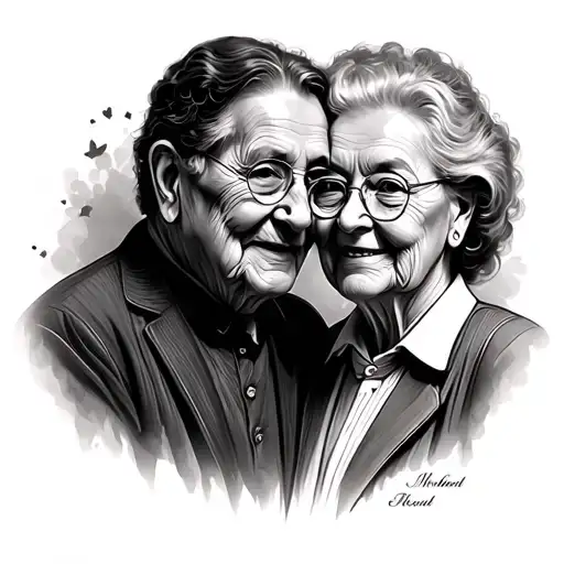 Memorial Grandparents tattoo design idea