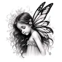 fairy tattoo to represent my 2 year old daughter. in color tattoo design idea