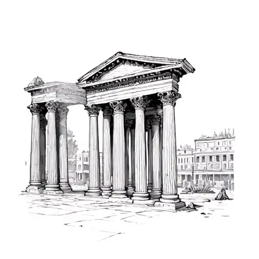 Roman Pillars tattoo design idea