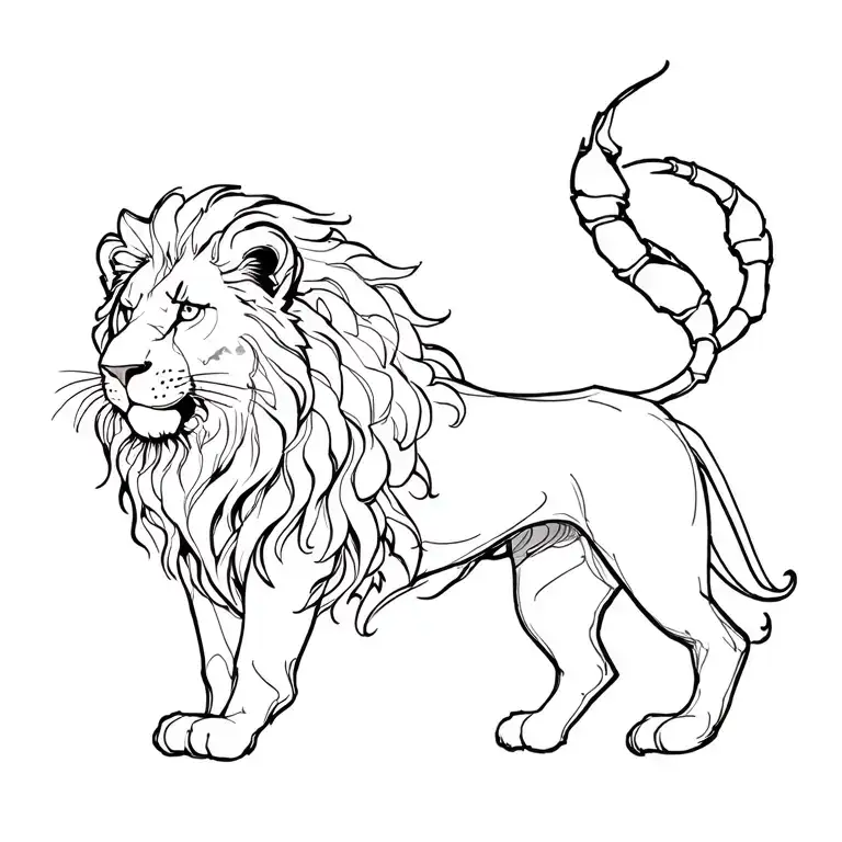 scorpio leo lion tattoo design idea