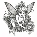 naughty tinker bell tattoo design idea