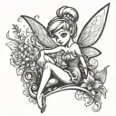 naughty tinker bell tattoo design idea
