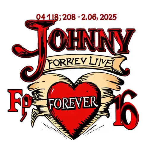 "04/18/2008-02/06/2025FOREVER16" heartbeat line long live Johnny forever16 tattoo design idea
