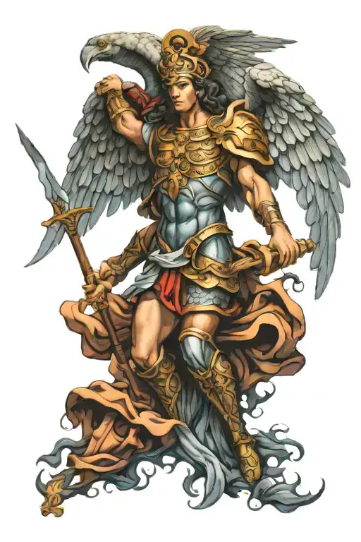 st michael archangel tattoo design idea