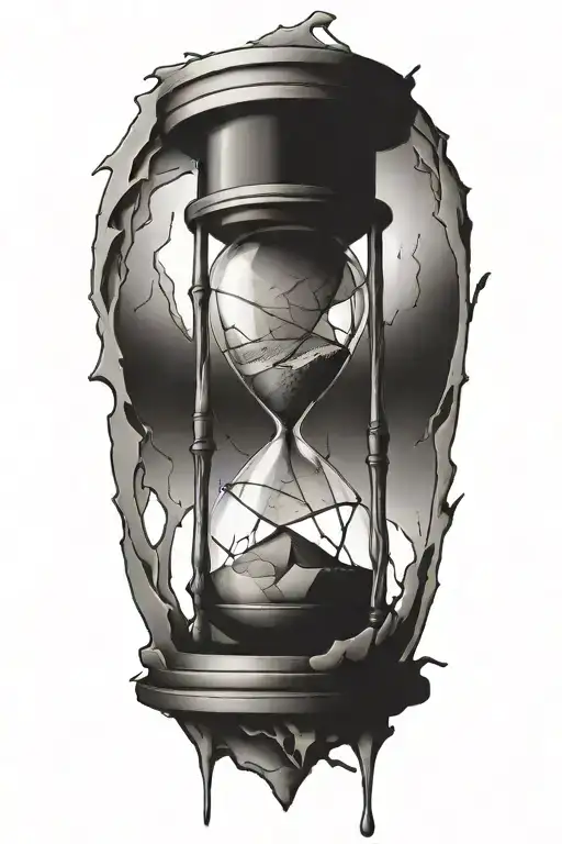 Shattered hourglass  tattoo design idea