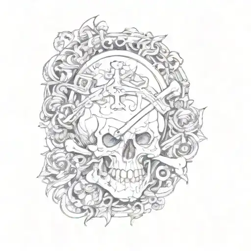 a skull and crossbones tattoo design idea