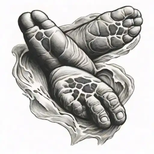 Simba baby foot print tattoo design idea