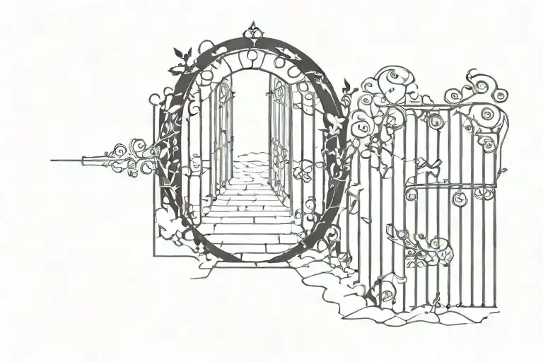 I have to walk a million miles through this hell we call life before i can walk through those gates to heaven to be with tattoo design idea