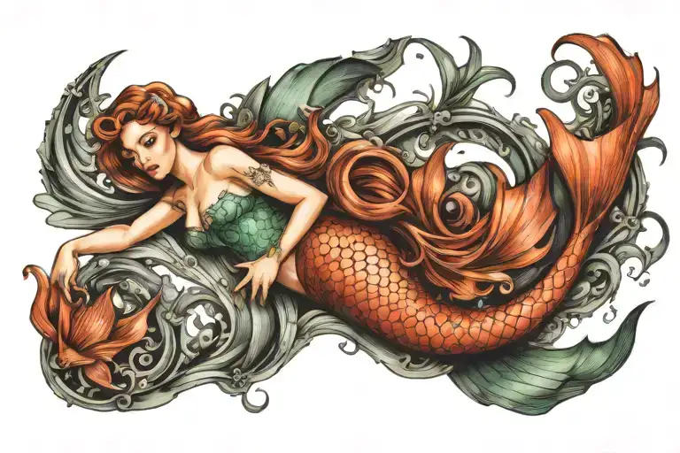 Mermaid tattoo design idea