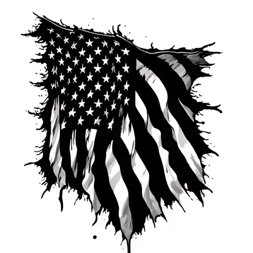 American flag rip lost family tattoo design idea