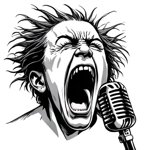 Punk Screaming in Mic tattoo design idea