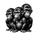 3 Wise Monkeys tattoo design idea