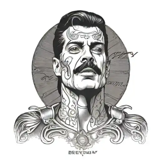 Freddie Mercury Bohemian Rhapsody Cover Art tattoo design idea