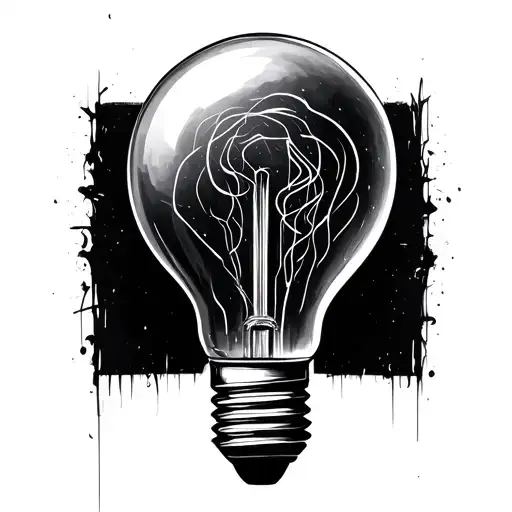 line work lightbulb with the filaments made with hidden semicolon tattoo design idea