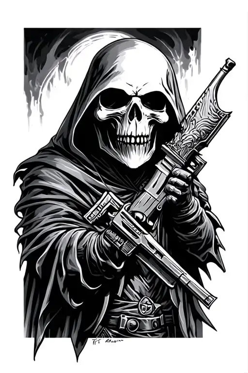 tactical grim reaper tattoo design idea