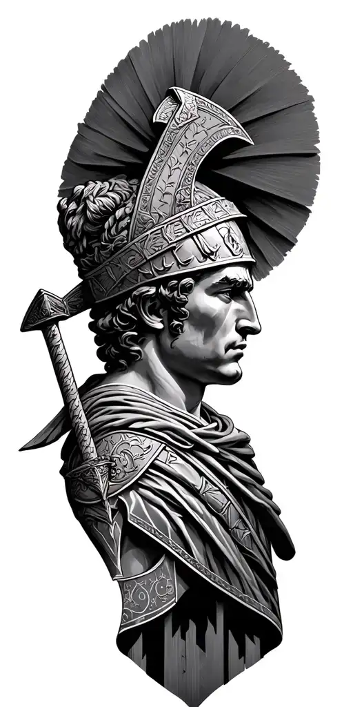 julius caesar roman warrior tattoo design idea