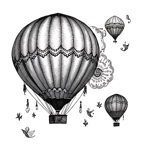 Hot Balloon mexico culture tattoo design idea
