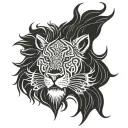 iran lion king sun tattoo design idea