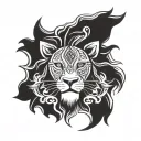 iran lion king sun tattoo design idea