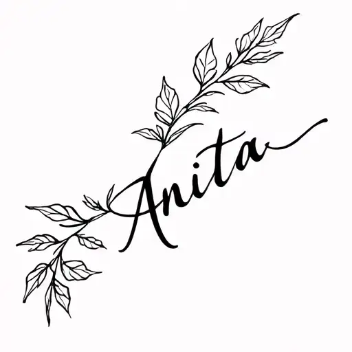 "Anita" Wind and leaves tattoo design idea