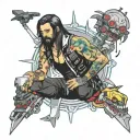 jonny silverhand cyberpunk 2077 tattoo design idea