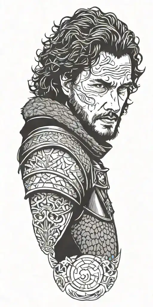 game of thrones jon snow tattoo design idea