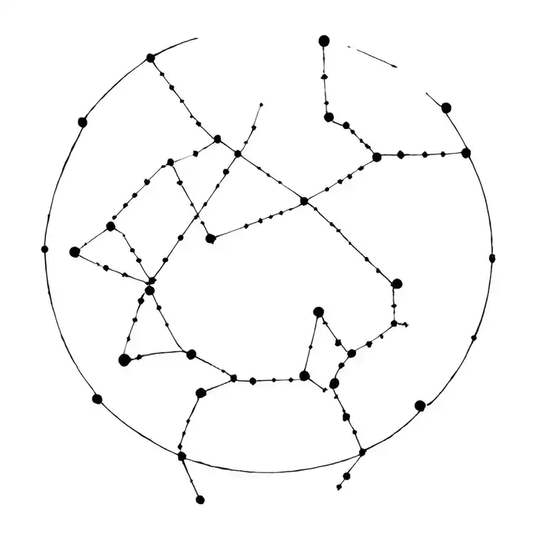 constellation of aries, capricorn and gemini sign tattoo design idea