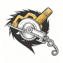 circular saw tattoo design idea