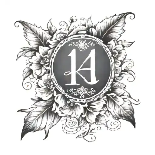 Draw me a delicate tattoo containing the number 4, M or Mabel and something to represent the month of may  tattoo design idea