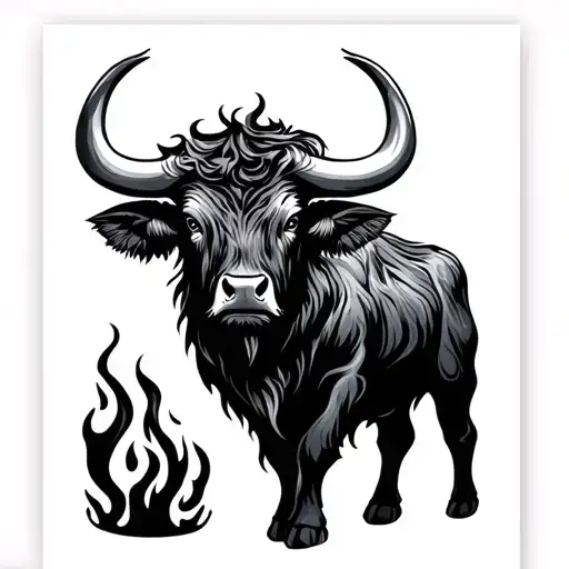 Fire Ox tattoo design idea