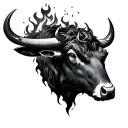 Fire Ox tattoo design idea