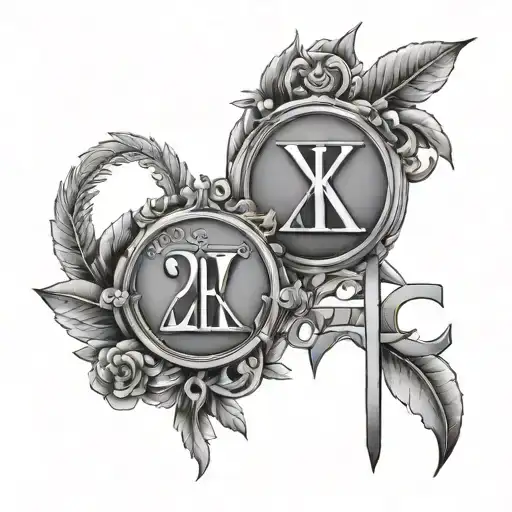 Roman numerals 2023 and 2024 tattoo design idea