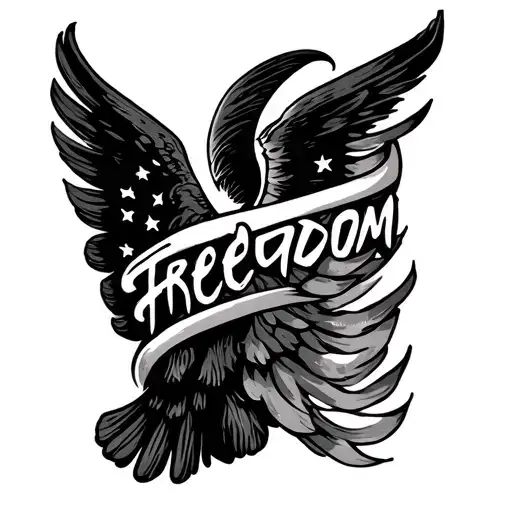 Freedom written in hindi language under ear on side neck vertically tattoo design idea