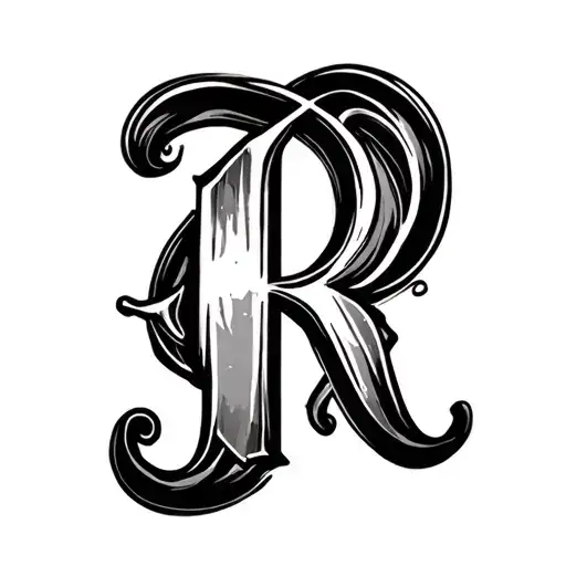 Cursive R tattoo design idea